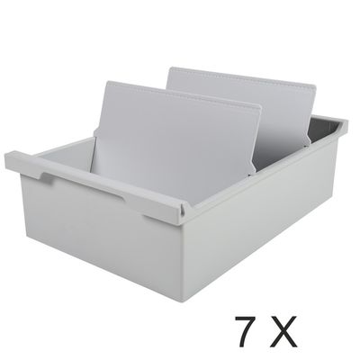 9002493042087-Exacompta - 7 Bacs avec 2 intercalaires pour 1200 fiches A5 - gris lumière--0