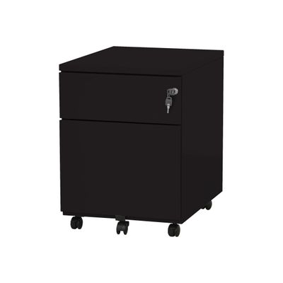 3219091960057-Caisson mobile - 2 tiroirs - noir - 56,7 x 54,1 x 41,8 cm-Angle droit-0