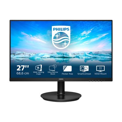 8712581772062-Philips V-line 271V8L - écran LED 27" - Full HD (1080p) - HDMI, VGA - noir texturé-Avant-0