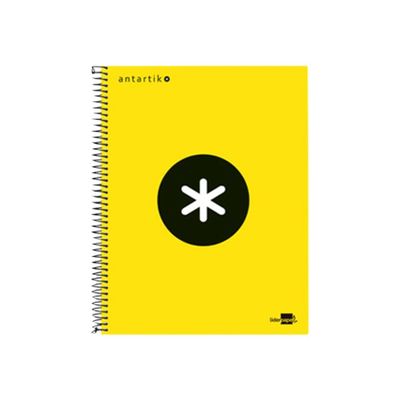 8423473745988-Antartik - Cahier à spirale A5 - 240 pages - petits carreaux (5x5 mm) - jaune-Avant-0