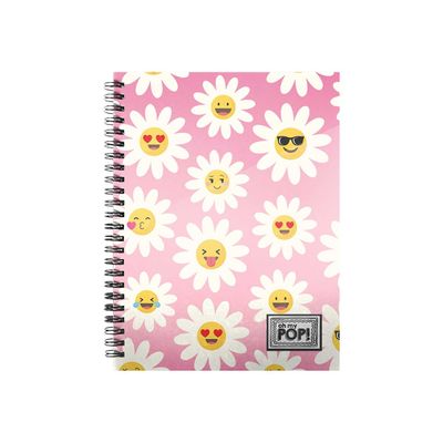 8445118002829-Oh My Pop Happy Flower - Cahier A4 - petits carreaux - Karactermania-Avant-0