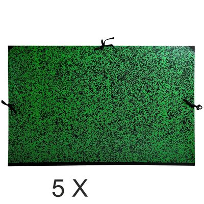3130631533206-Exacompta - 5 Cartons à dessin - 67 x 94 cm - vert - fermeture par cordons--0
