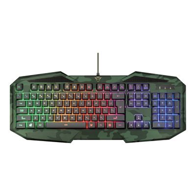 8713439234138-Trust GXT 830 RW-C Avonn - clavier gamer filaire - Azerty - rétroéclairé - camouflage -Avant-1