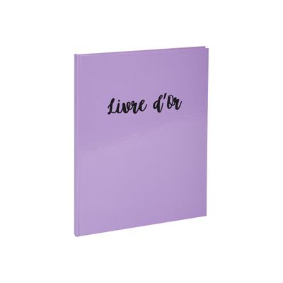 3130630476672-Exacompta Aquarel - Livre d'or 27 x 22 cm - mauve-Angle gauche-0