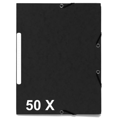 3130632554712-Exacompta - 50 Chemises recyclées à 3 rabats - A4 - noir--0