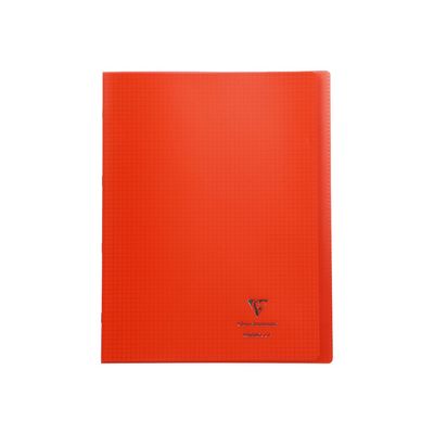 3037929846041-Clairefontaine Koverbook - Cahier polypro 24 x 32 cm - 48 pages - petits carreaux (5x5 mm) - rouge-Avant-0