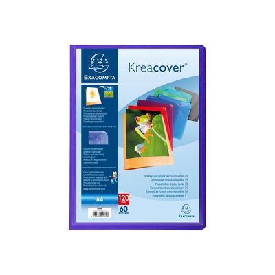 3130632057909-Exacompta Kreacover - 8 Porte vues personnalisables - 180 vues - A4 - couleurs assorties-Avant-2