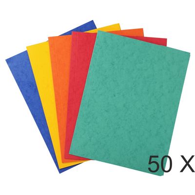 3130632564001-Exacompta - 50 Chemises sans élastique avec 3 rabats - A4 - couleurs assorties--0
