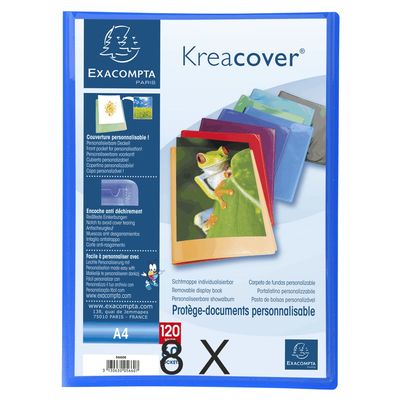 3130631056606-Exacompta Kreacover - 8 Porte vues personnalisables - 120 vues - A4 - couleurs assorties--0