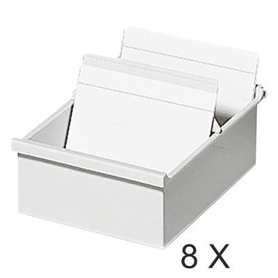 9002493042155-Exacompta - 8 Boîtes à fiches avec 1 intercalaire - A5 - pour 600 cartes - gris lumière--0