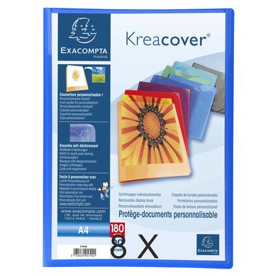 3130632057909-Exacompta Kreacover - 8 Porte vues personnalisables - 180 vues - A4 - couleurs assorties--0