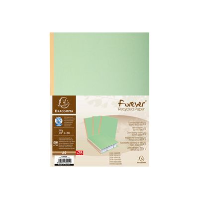 3288587701047-Exacompta Forever - 10 Paquets de 25 Chemises dos toilé - 320 gr - vert pré-Avant-1