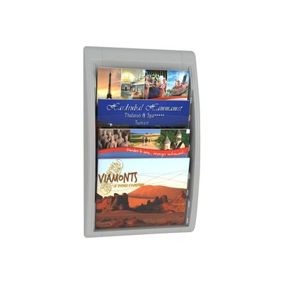 3660141133387-Présentoir mural Quick Fit pour documents 24 x 32 cm paysage - 4 compartiments - gris/trans-Angle droit-0