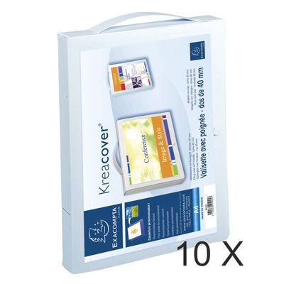 3130631059256-Exacompta Kreacover - 10 Valisettes à poignée personnalisables - 24 x 32 cm - blanc--0