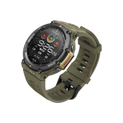 6972596105039-Amazfit T-Rex 2- montre connectée - affichage 1.39" - vert-Angle droit-1
