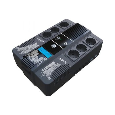 3700085660713-INFOSEC Zen-X 800 - Onduleur 6 prises - 800 VA-Angle droit-0
