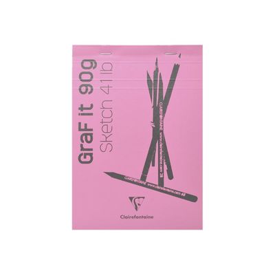 0000000004404-Clairefontaine Graf It - Carnet de croquis - 80 feuilles - A6 - 90 gr - blanc-Avant-2
