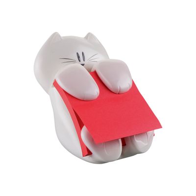 4891203052615-Dévidoir Chat Z-Notes Super Sticky Post-it + 1 bloc Coquelicot-Angle gauche-0