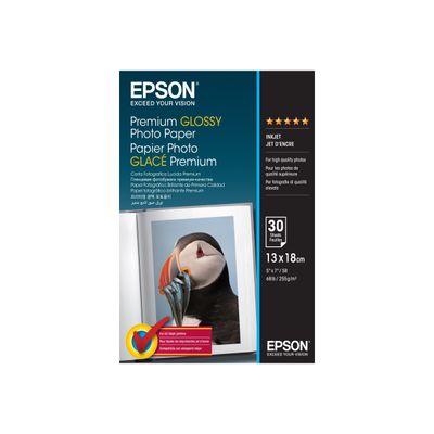 8715946384320-Epson Premium Glossy Photo Paper - papier photo - 30 feuille(s) - 130 x 180 mm - 255 g/m²-Avant-1