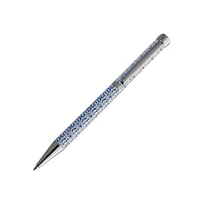 3108722413096-Oberthur Twist - Stylo à bille indigo floral-Angle gauche-0