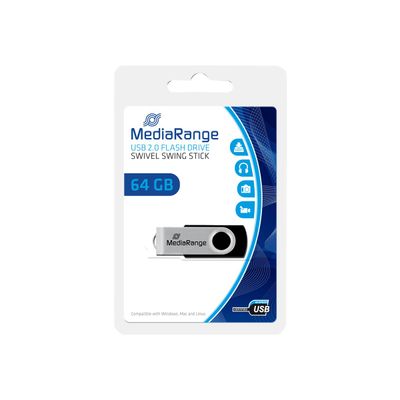 4260283112258-MediaRange USB Flash-Drive - clé USB 64 Go - USB 2.0-Avant-1
