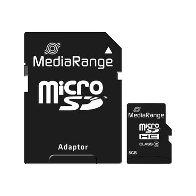 4260283113514-MediaRange - carte mémoire 8 Go - Class 10 - micro SDHC-Avant-0