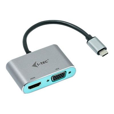 8595611702778-i-Tec - Adaptateur vidéo - USB-C mâle pour HD-15 (VGA), HDMI femelle - 15 cm - gris sidéral --Angle gauche-1