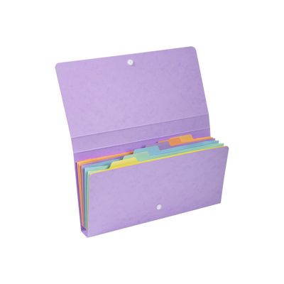 3130630586609-Exacompta Aquarel - Trieur 6 positions - format de poche 26 x 13 cm - disponible dans diff-Angle gauche-12