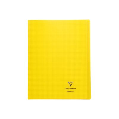 3037929846065-Clairefontaine Koverbook - Cahier polypro 24 x 32 cm - 48 pages - petits carreaux (5x5 mm) - jaune-Avant-0