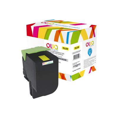 3112539619541-Cartouche laser compatible Lexmark 802H - jaune - Owa K15812OW-Angle gauche-0