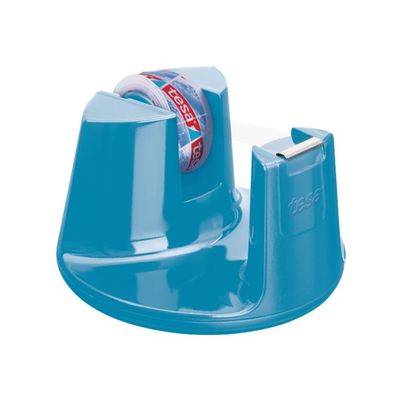 4042448260291-Tesa Easy Cut Compact - Dévidoir de bureau + Ruban adhésif 19 mm x 33 m - bleu-Angle gauche-0