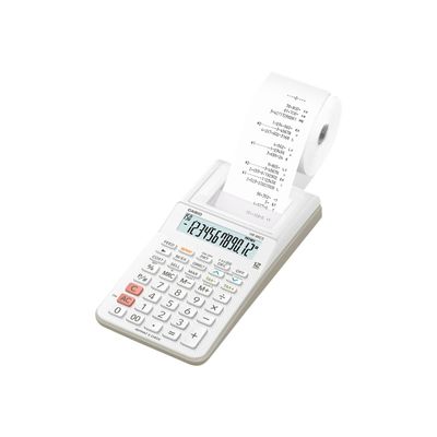 4971850099635-Casio HR-8RCE - Calculatrice imprimante - LCD - 12 chiffres - alimentation batterie - blanc-Angle droit-0