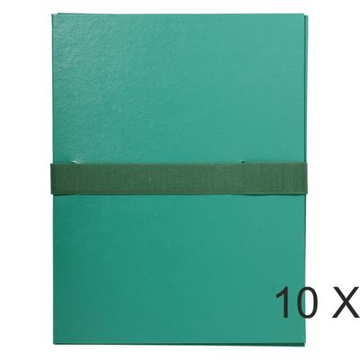 3130632006235-Exacompta - 10 Chemises extensibles 1 rabat à sangle scratch - vert--0