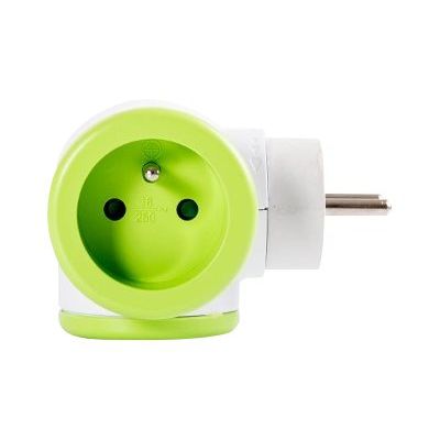 2012349439166-WATT & CO - Multiprise triplite rotative - blanc/vert-Gauche-1