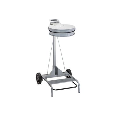8033433772574-Medial International - Support à pédale gris pour sacs poubelle 110L-Angle gauche-0