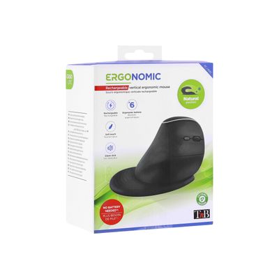 3303170096901-T'nB Ergo Line - souris sans fil ergonomique rechargeable - noir-Angle gauche-5