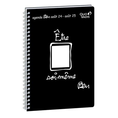 3371010190768-Agenda Ben Président spiralé - 1 semaine sur 2 pages - 21 x 27 cm - Être soi-même - Quo Vadis--0