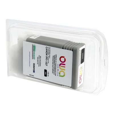 3112539753771-Cartouche compatible Canon PFI-107 - noir mat - Owa B45517OW -Angle droit-1