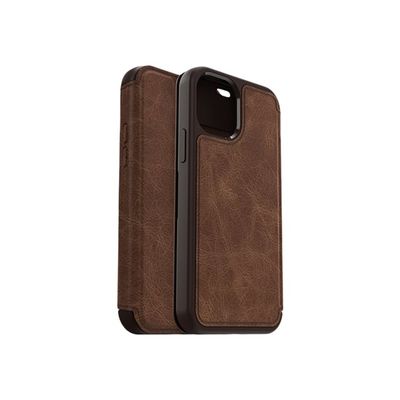 0840104215883-OtterBox Strada Series Folio - porte folio en cuir pour iPhone 12, 12 Pro - marron-Multi-angle-1