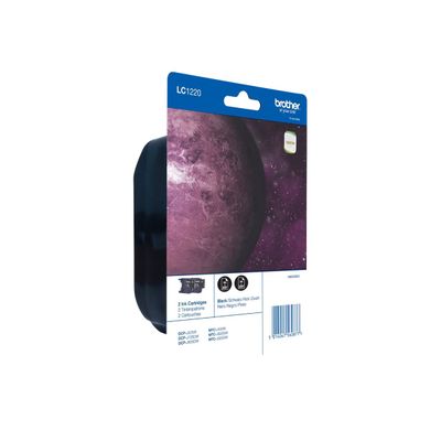 5014047562877-Brother LC1220 - Pack de 2 - noir - cartouche d'encre originale-Angle gauche-1