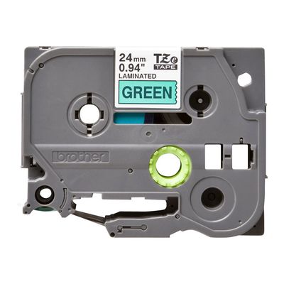 4977766692434-Brother TZe751 - Ruban d'étiquettes auto-adhésives - 1 rouleau (24 mm x 8 m) - fond vert écritu-Avant-1