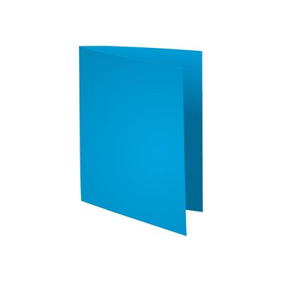 3288583301104-Exacompta Super 210 - 5 Paquets de 100 Chemises - 210 gr - bleu vif-Angle droit-1