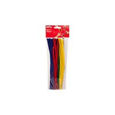 8410782130659-Apli - 50 chenilles - blanc, jaune, rouge, vert foncé, bleu foncé-Avant-0