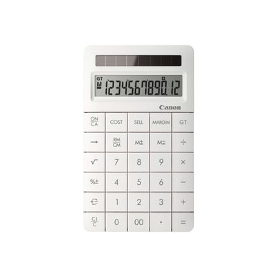 4960999975238-Canon X MARK II - Calculatrice financière - 12 chiffres - panneau solaire - blanc-Avant-1