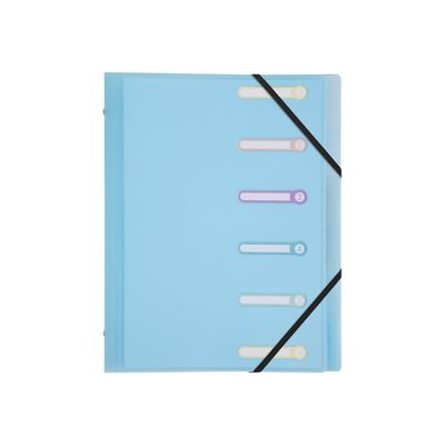 3130630561705-Exacompta Chromaline - Trieur polypro 6 positions - disponible dans différentes couleurs pastels-Avant-0