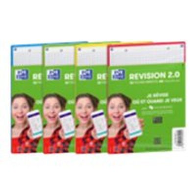 3020120182094-Oxford REVISION 2.0 - Pack de 32 Fiches Bristol Scribzee - A5 - petits carreaux - perforée-Angle gauche-2