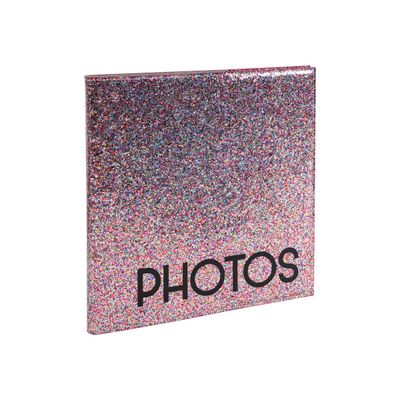 3130630142058-Exacompta Strass - Album photo 25 x 25 cm - 30 pages noires - rose-Angle gauche-1