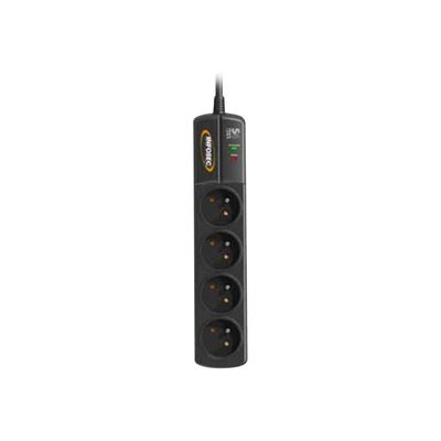 3700085612941-INFOSEC S4 Black Line II - Multiprise parafoudre 4 prises - parasurtenseur 2500 W-Avant-0