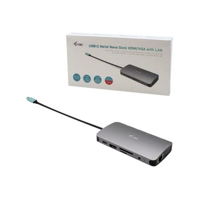 8595611705441-i-Tec USB-C Metal Nano Dock - Station d'accueil - USB-C / Thunderbolt 3 - VGA, HDMI - GigE --Angle droit-2