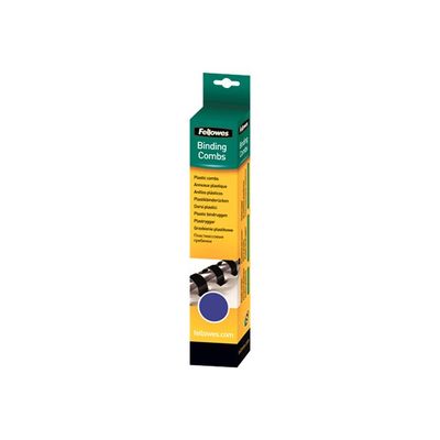 077511533051-Fellowes - 25 anneaux de reliure en plastique - 8 mm - jusqu'à 40 feuilles - bleu-Angle droit-0